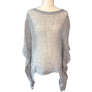 Eileen Fisher Silver Sheer Knit Top